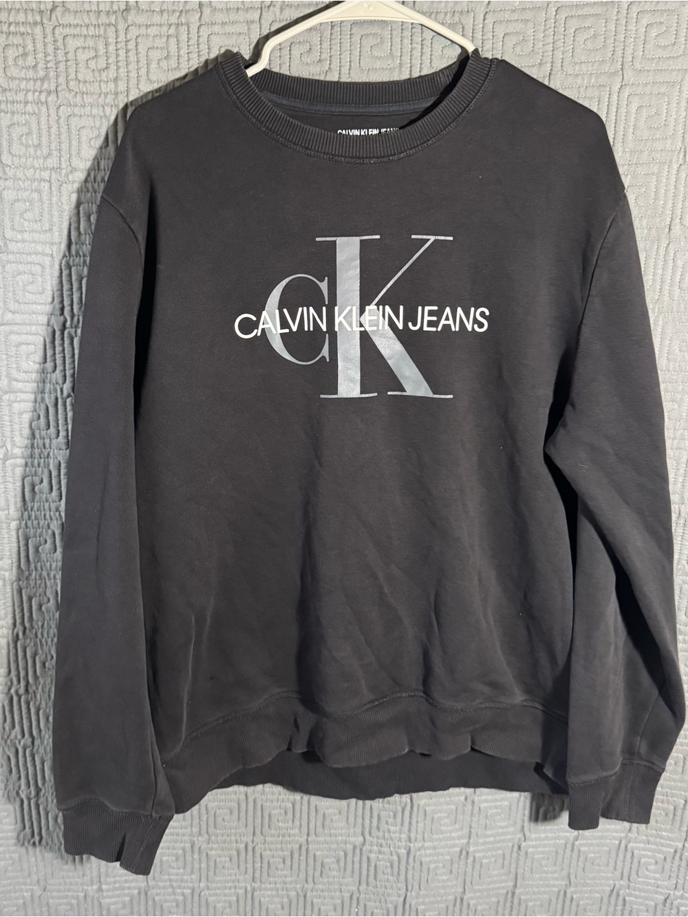 Calvin Klein Pullover Sweater Mens Xl Black Crew Neck